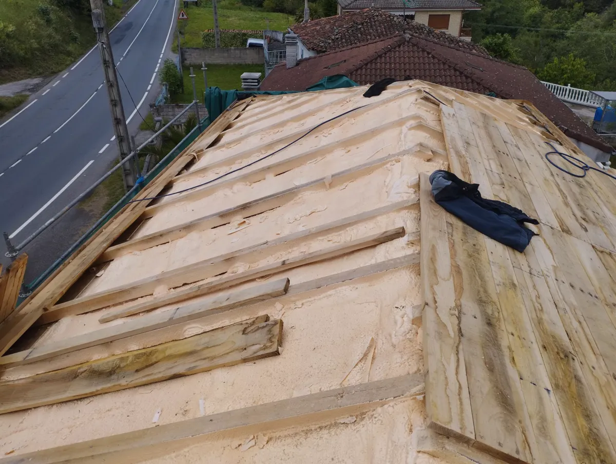 Trabajo en tejado.
